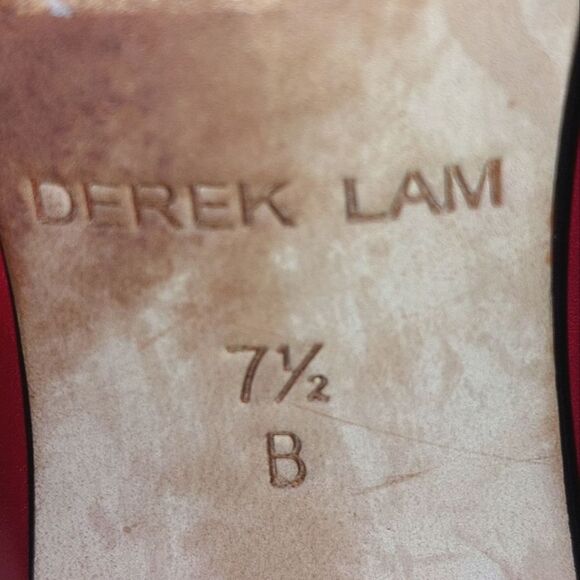 DEREK LAM Women's Leather Trey Stiletto 4" Heel Lipstick Red Size 7.5B EUC - Picture 16 of 16